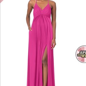 Azazie maternity bridesmaid gown, fuchsia, 10.